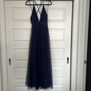 Elegant Navy Blue Evening Gown